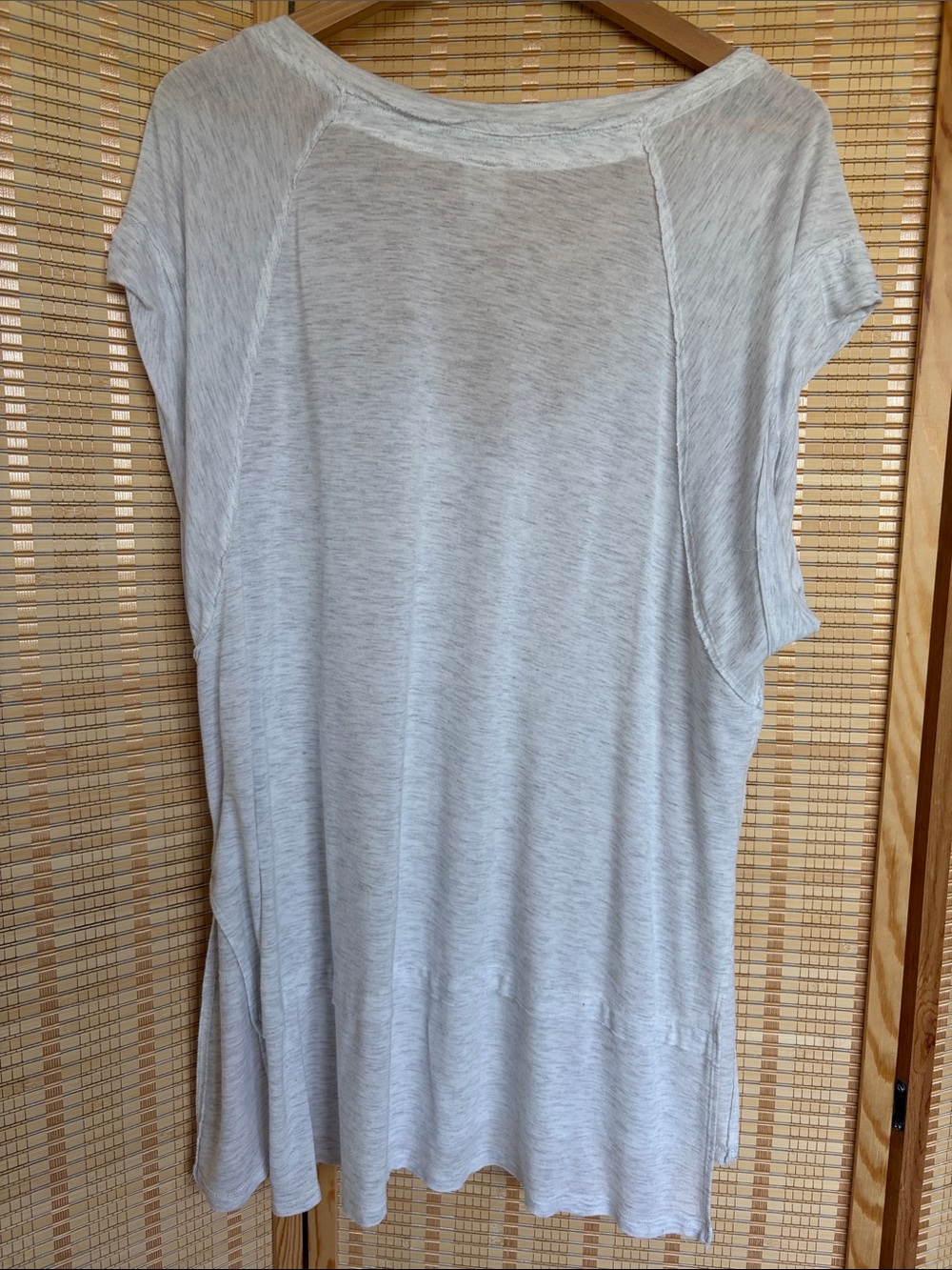 We The Free Relaxed V-Neck Tunic in Light Heathered Gray Draped, oversized - Picture 6 of 15